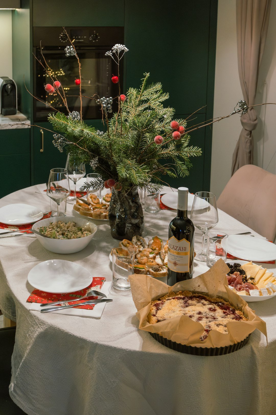 A table with a bunch of food on it
