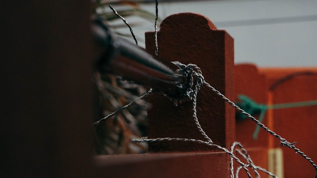 a close up of a chain link fence