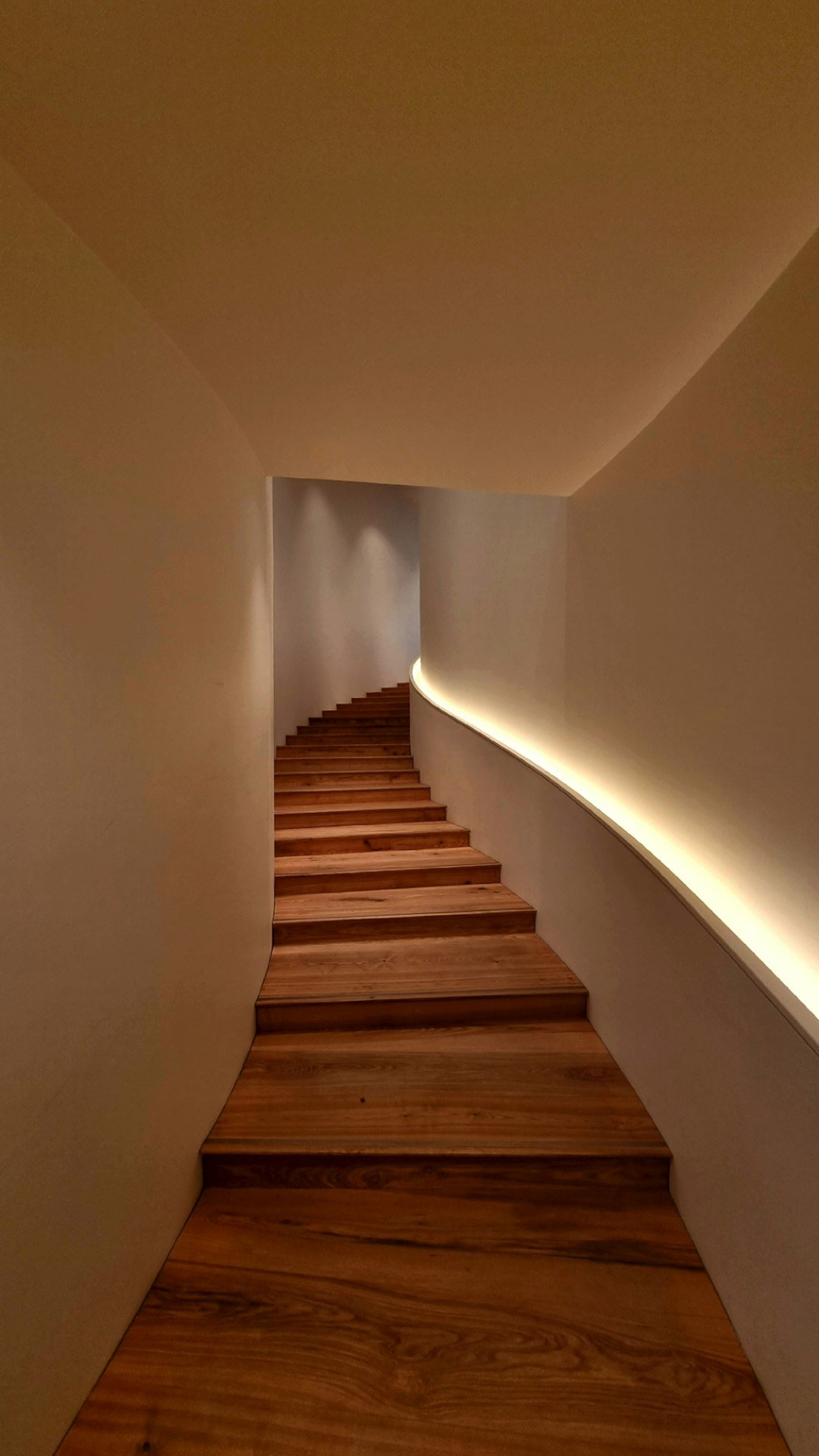 a wooden staircase in a house