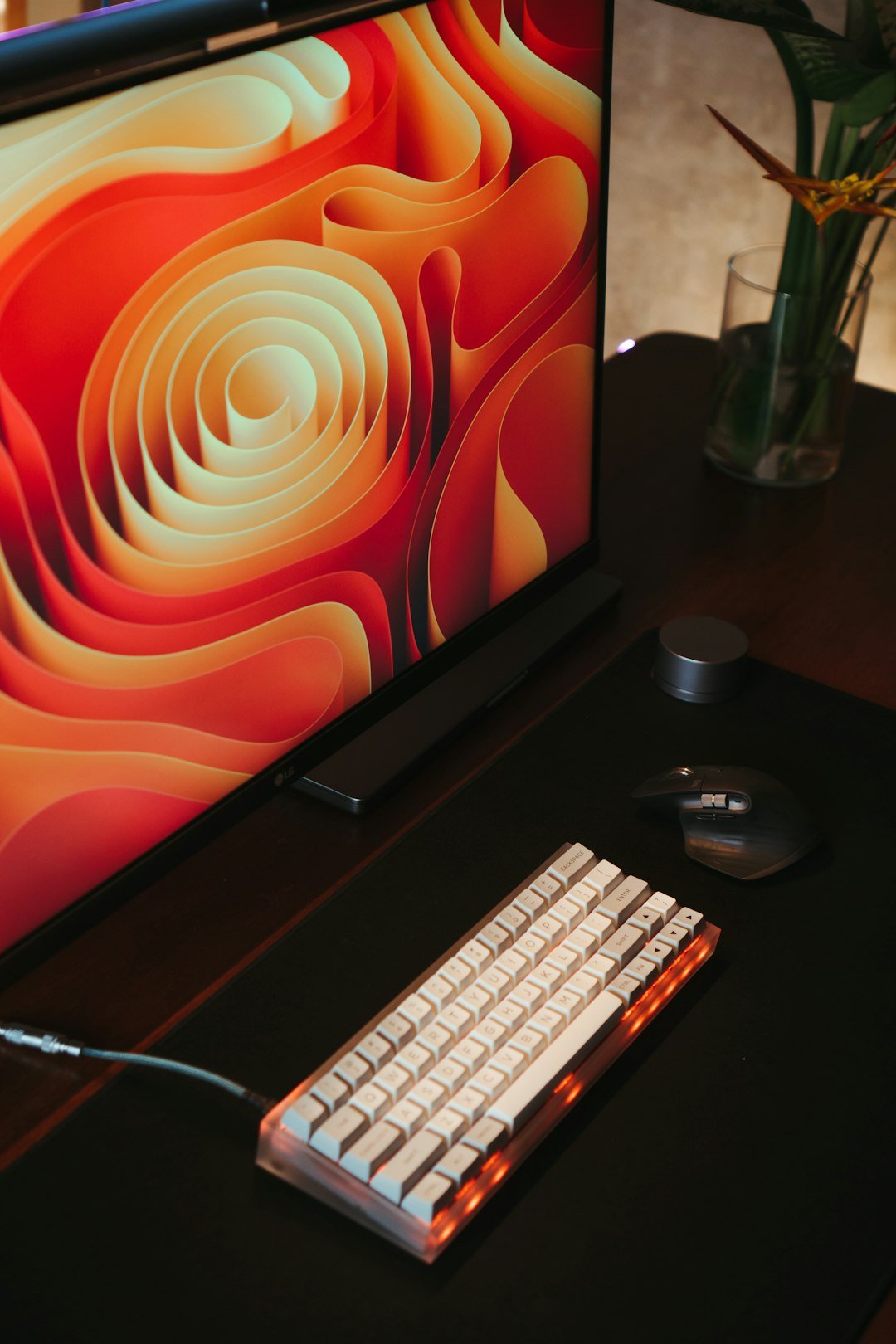 a keyboard and mouse on a desk