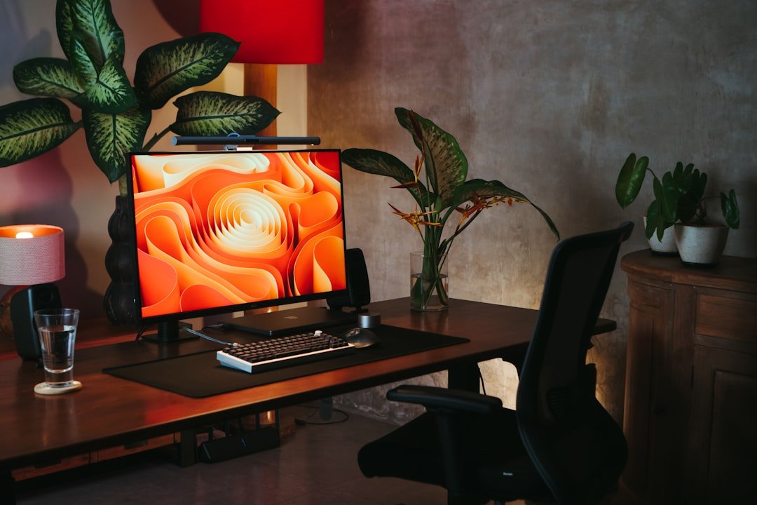 a laptop on a desk