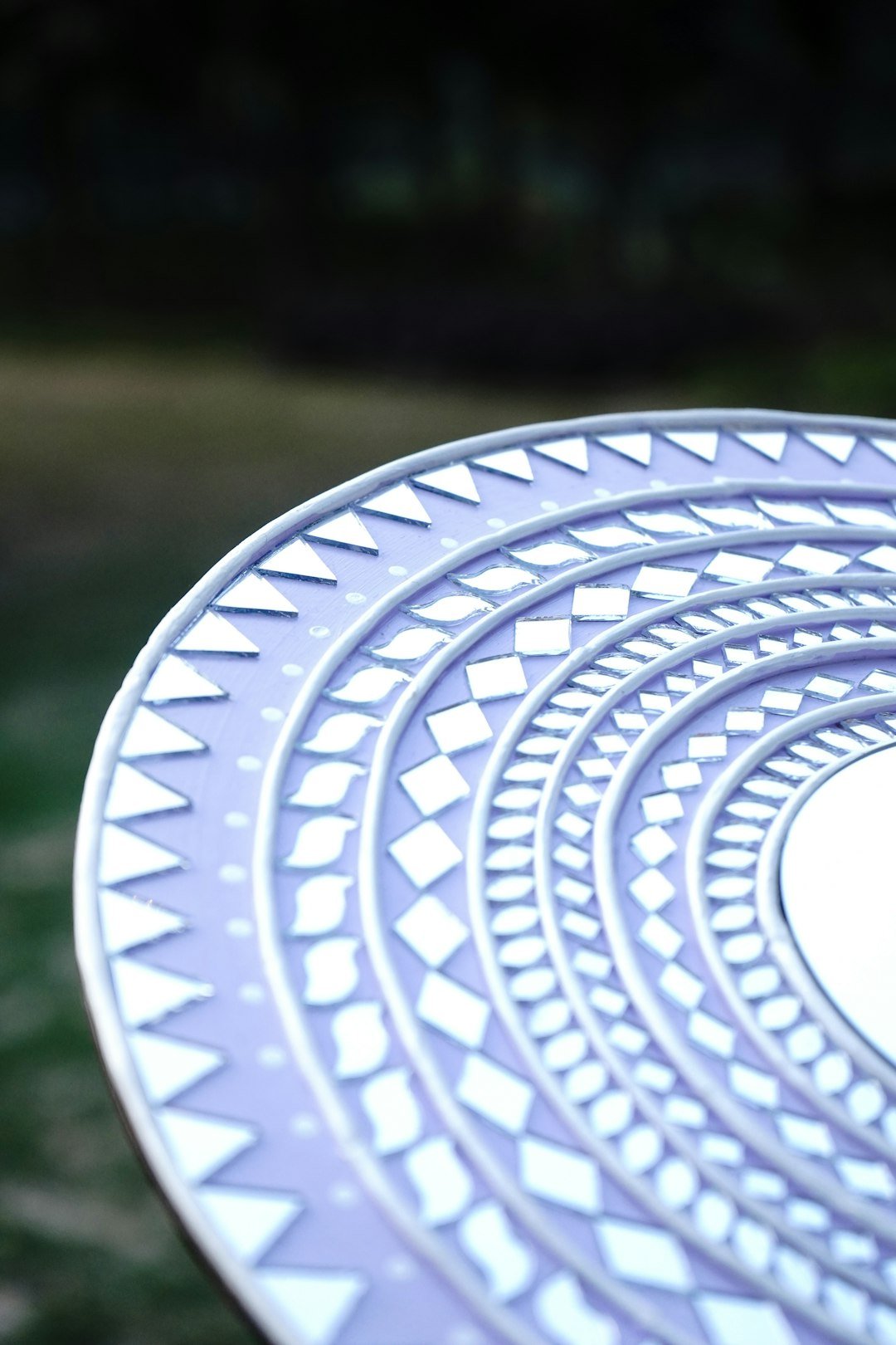 A close up of a frisbee on the ground