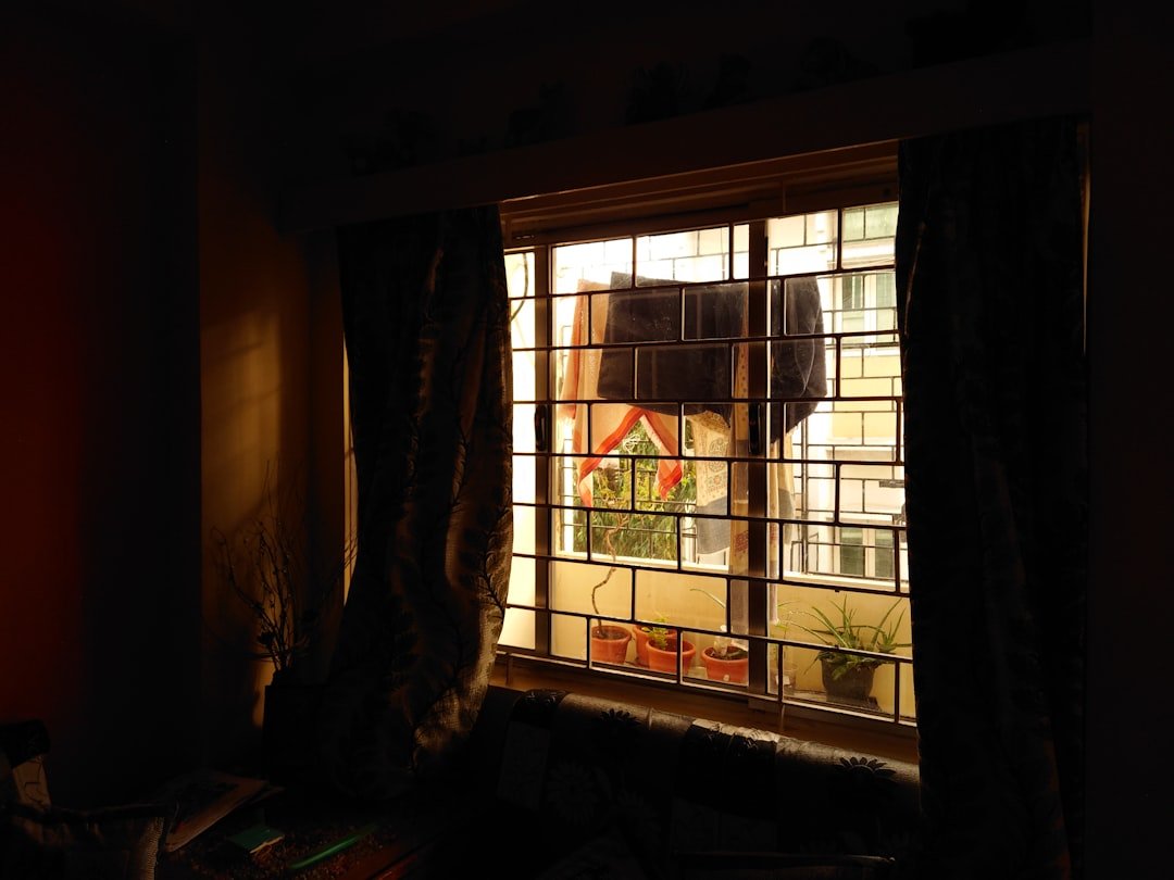 a view of a house through a window