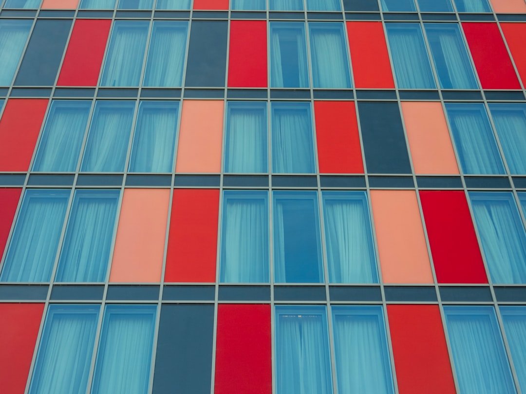 a close up of a building with many windows